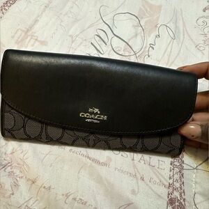 Coach Black and gray Signature Wallet